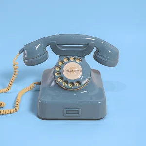 Pastellblaues Vintage-Telefon Ruby